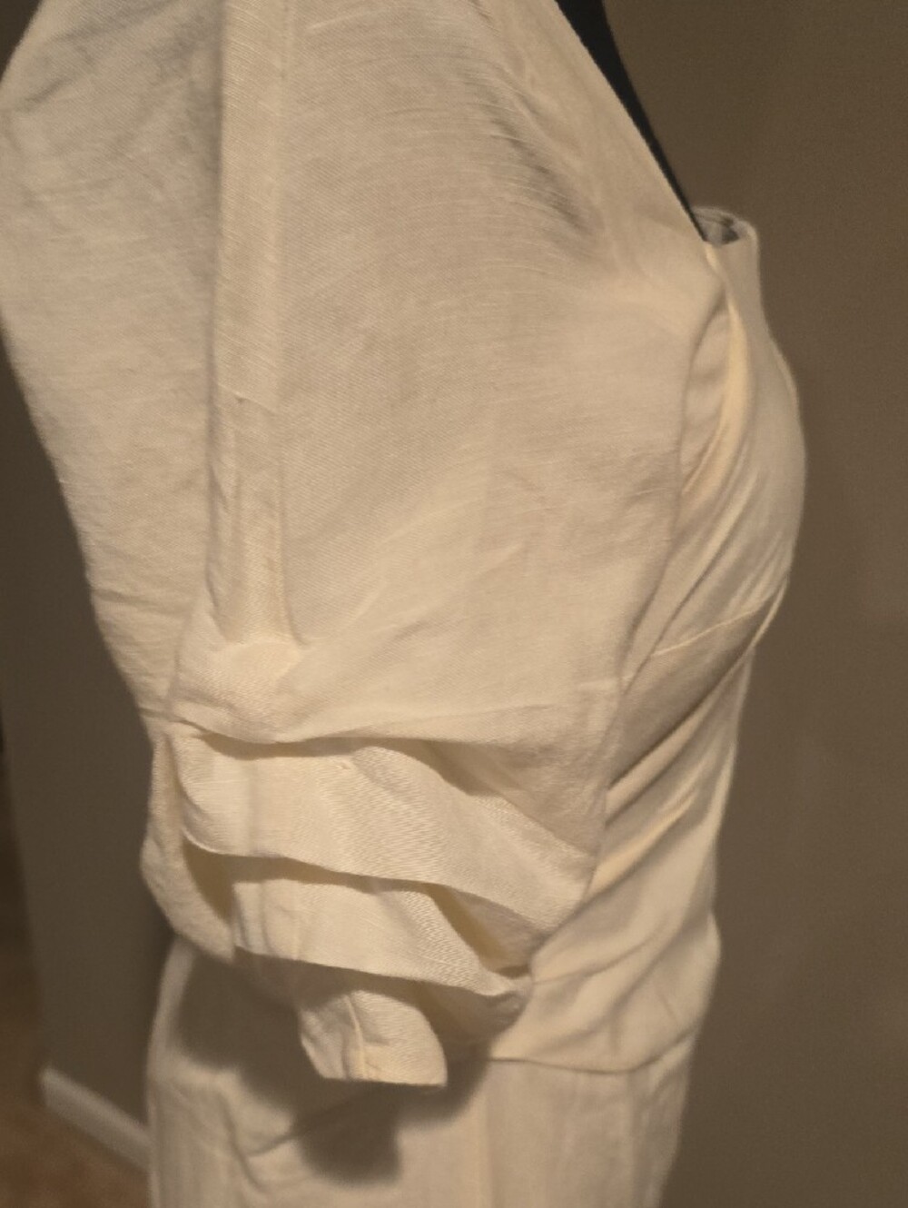LOFT Cream Square-Neck Button Midi Dress - Picture 5 of 6
